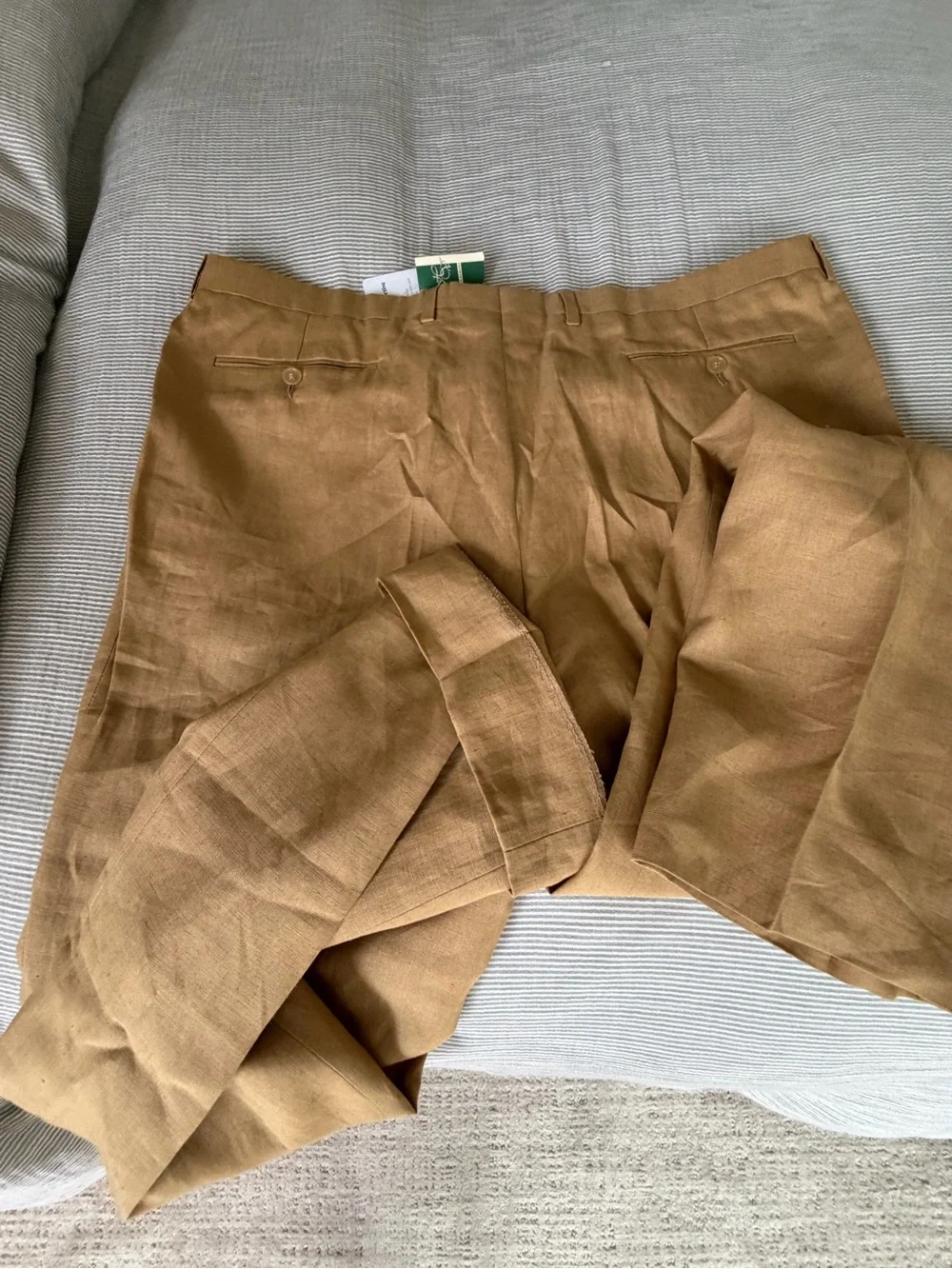 Classic Linen Blend Trousers in Camel